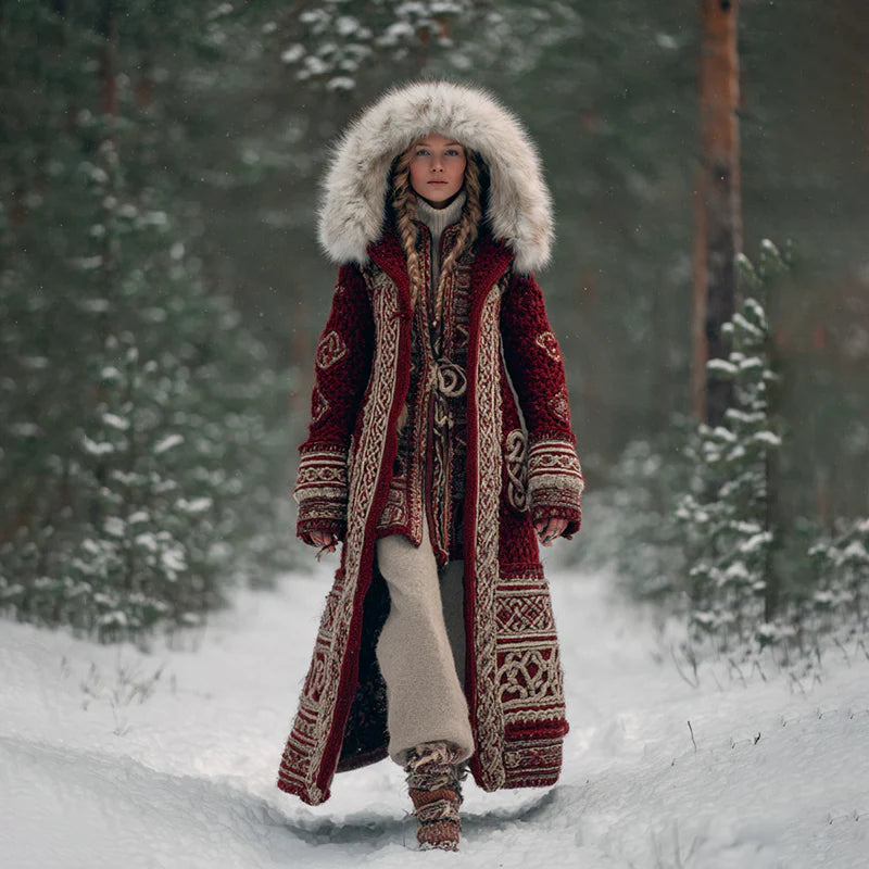 Retro Print SpringFall Mens 3D Digital-Print Loose Hooded Sweater Cardigan Coat