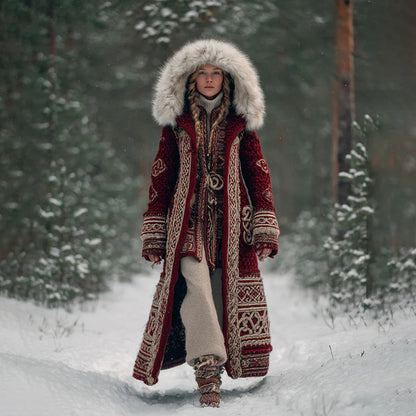 Retro Print SpringFall Mens 3D Digital-Print Loose Hooded Sweater Cardigan Coat