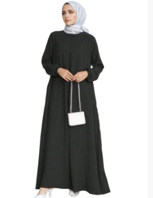 Women's Solid Color Simple Long-sleeved Loose-fitting Elegant Dress